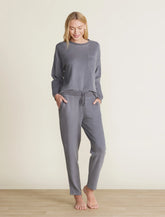 Malibu Collection® Brushed Fleece Sweater Mix Tapered Pant