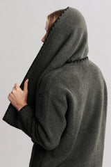 CozyChic® Blanket Stitch Cardigan with Detachable Scarf