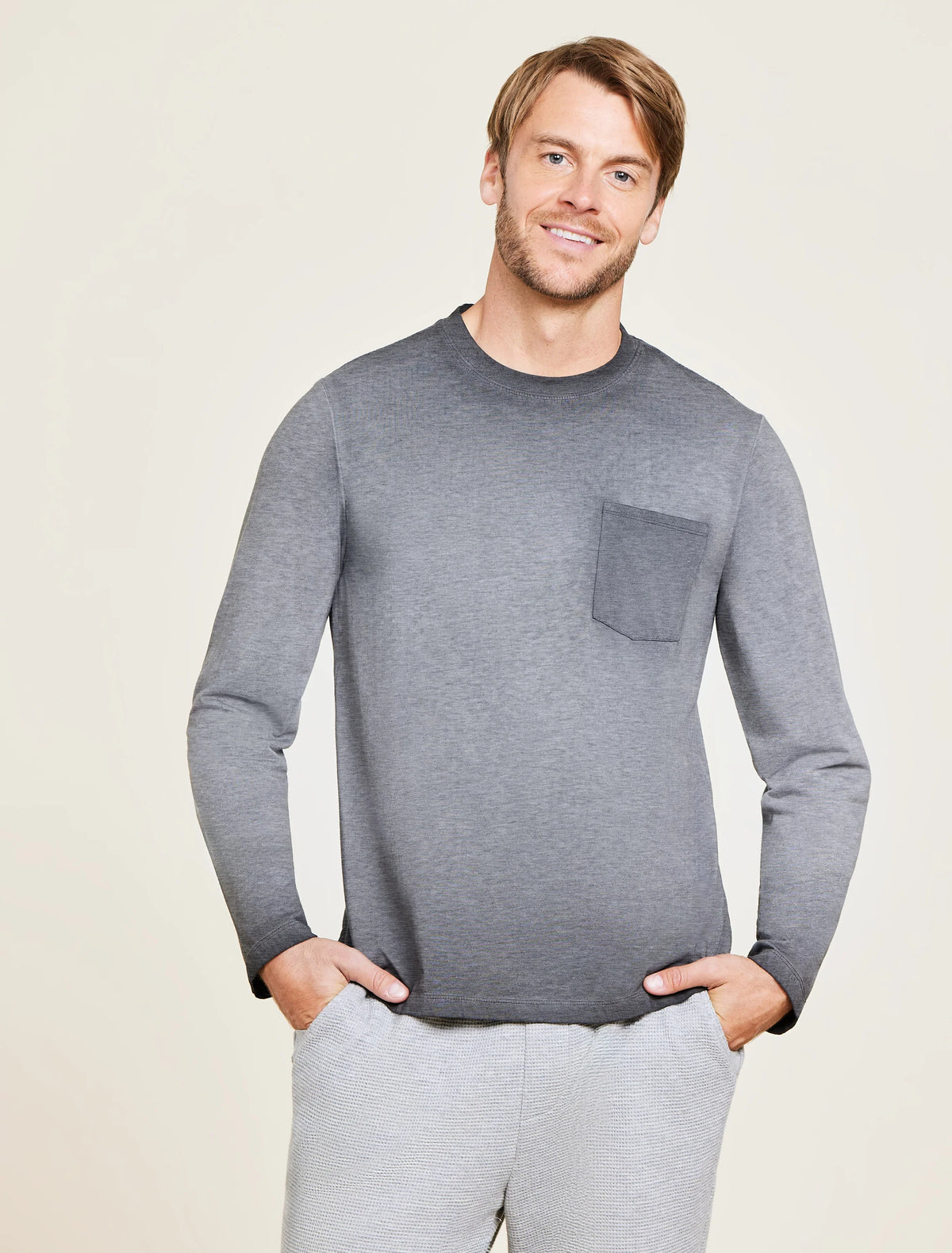 Malibu Collection® Triblend L/S Pocket Tee